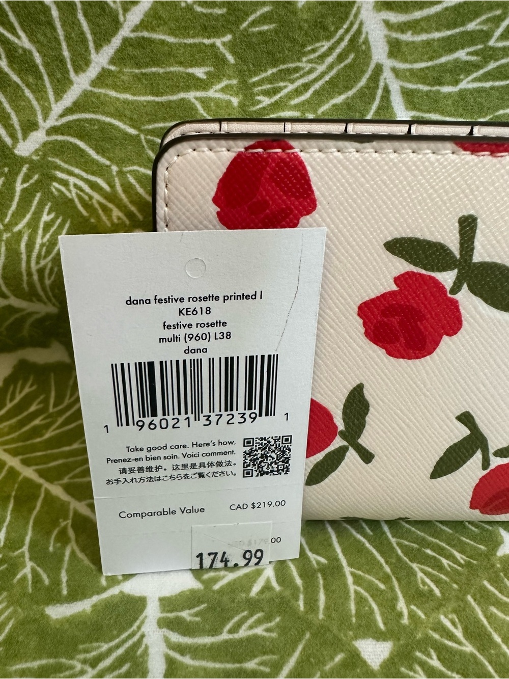 kate spade White Floral Rose-Print Zip Wallet - Picture 3 of 10